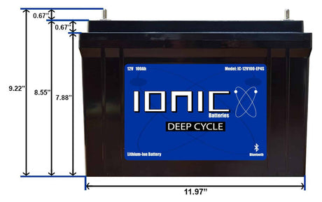 Ionic Lithium 12V 100Ah | LiFePO4 Deep Cycle Battery + Bluetooth