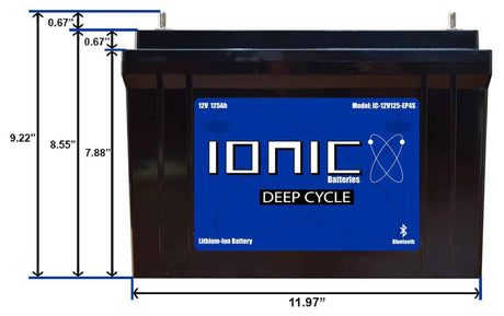 Ionic Lithium 12V 125Ah | Dual Purpose Starter Battery 1100 CA + LiFePO4 Deep Cycle