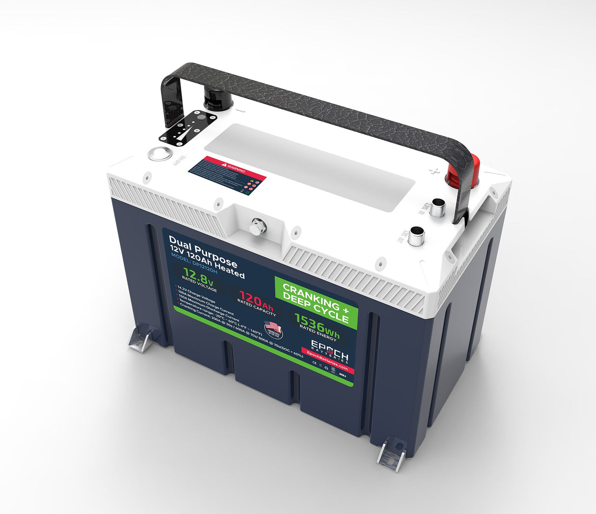Epoch 12V 120Ah - Group 27 - Cranking & Deep Cycle Lithium Battery (Dual Purpose)