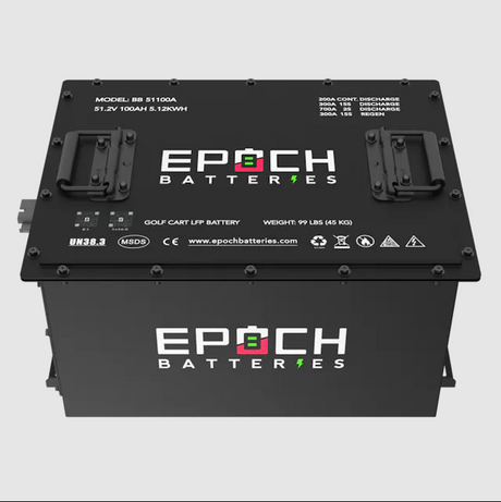 Epoch 48V 100Ah Lithium (LiFePO4) Golf Cart Battery - Complete Kit