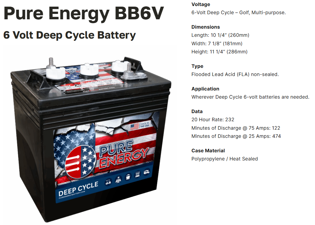 Pure Energy PE-GC6V 6V 232 AH GC2