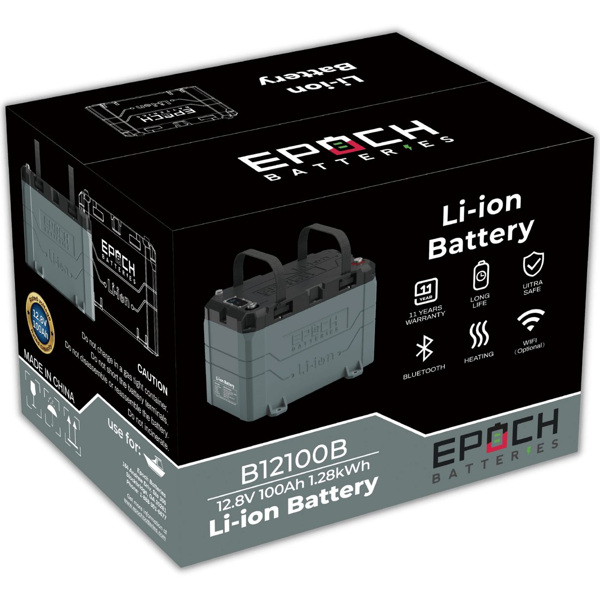 Epoch 12V 100Ah RV/Marine LiFePO4 Battery