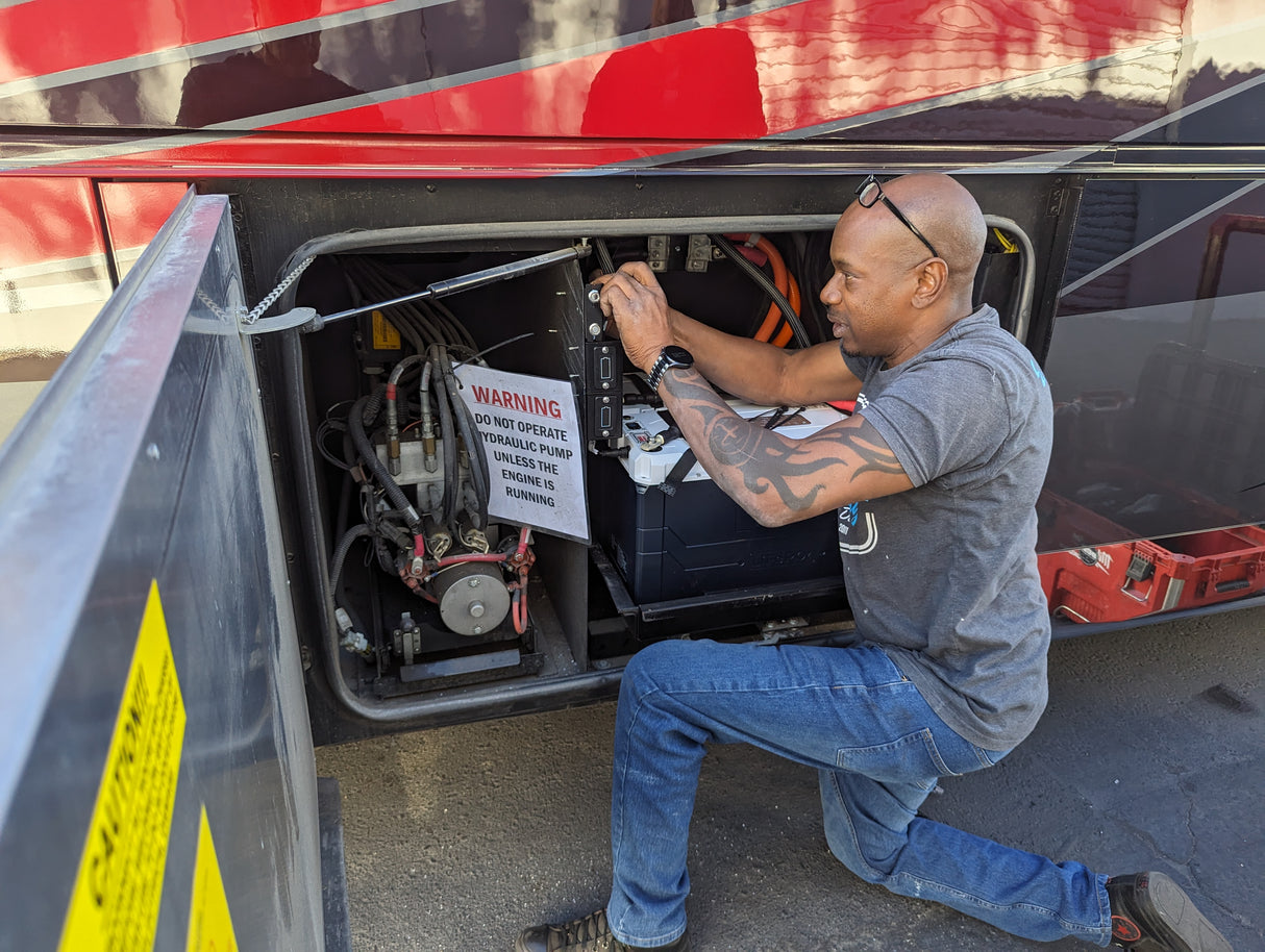 RV battery installation