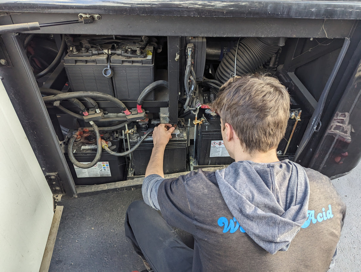 RV battery installation