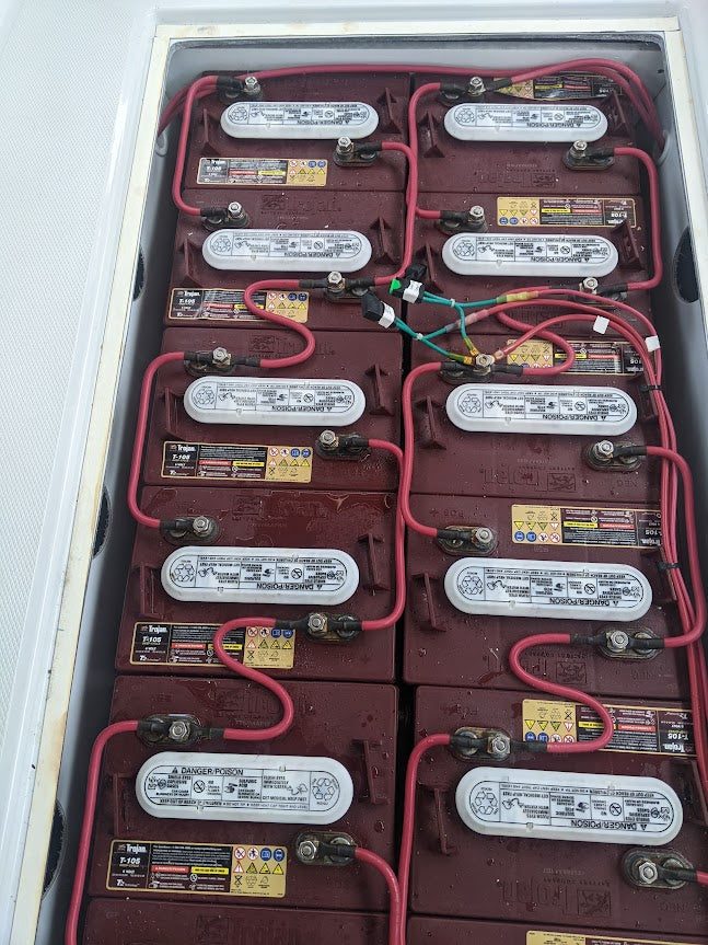 Duffy boats use 6 volt Trojan T105 batteries. San Diego Trojan battery ...