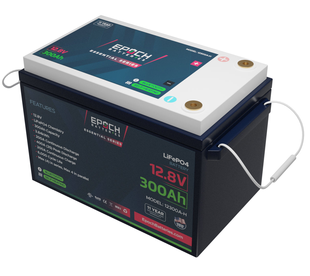 Epoch 12V 300Ah | Heated & Bluetooth | LiFePO4 Battery