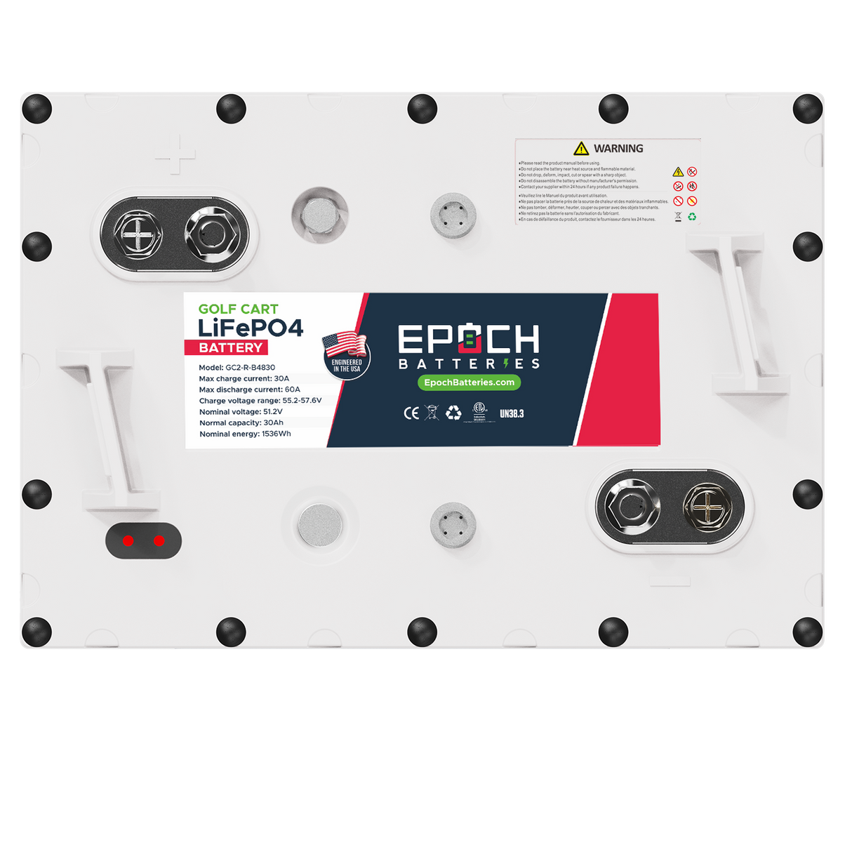 Epoch 48V 120Ah GC2 - Golf Cart LiFePO4 Lithium Battery - Complete Kit