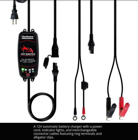 FullThrottle 12V 2Amp Battery Charger Maintainer