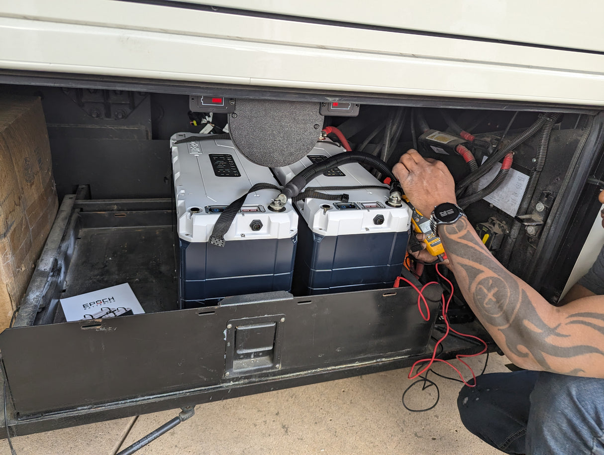 RV battery installation